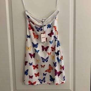 Superdown White Butterfly Dress